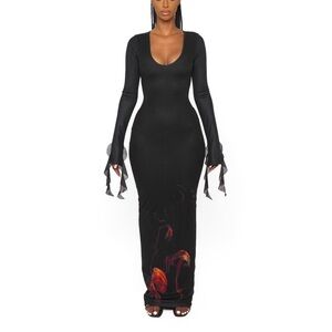 BIRTHDAY DRESS ? WORN ONCE , PICS COMING SOON Elegant Black Long Sleeve Dress